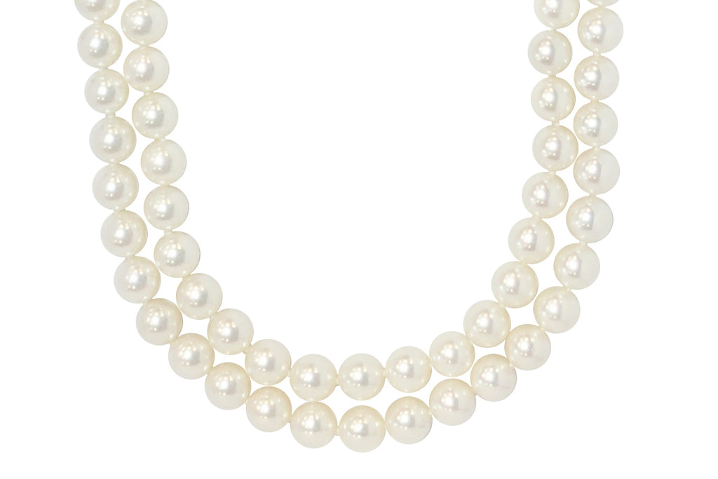 MIKIMOTO 【ミキモト】 K14WGアコヤパール ルビー（留具）2連 ...