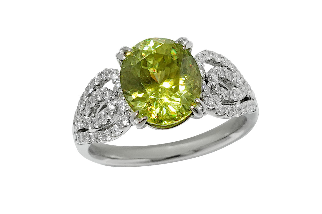 Sphene Pt900スフェーン ダイヤモンドリング (NO.48453) – JEX宝石