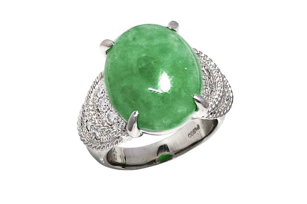 Jadeite Pt900翡翠 ダイヤモンドリング (NO.48577) – JEX宝石