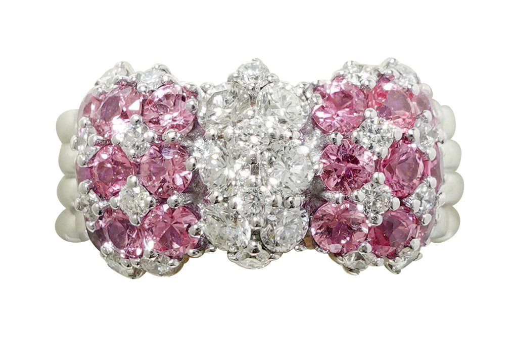 Pink Sapphire K18WGピンクサファイヤ ダイヤモンドリング (NO.48743)