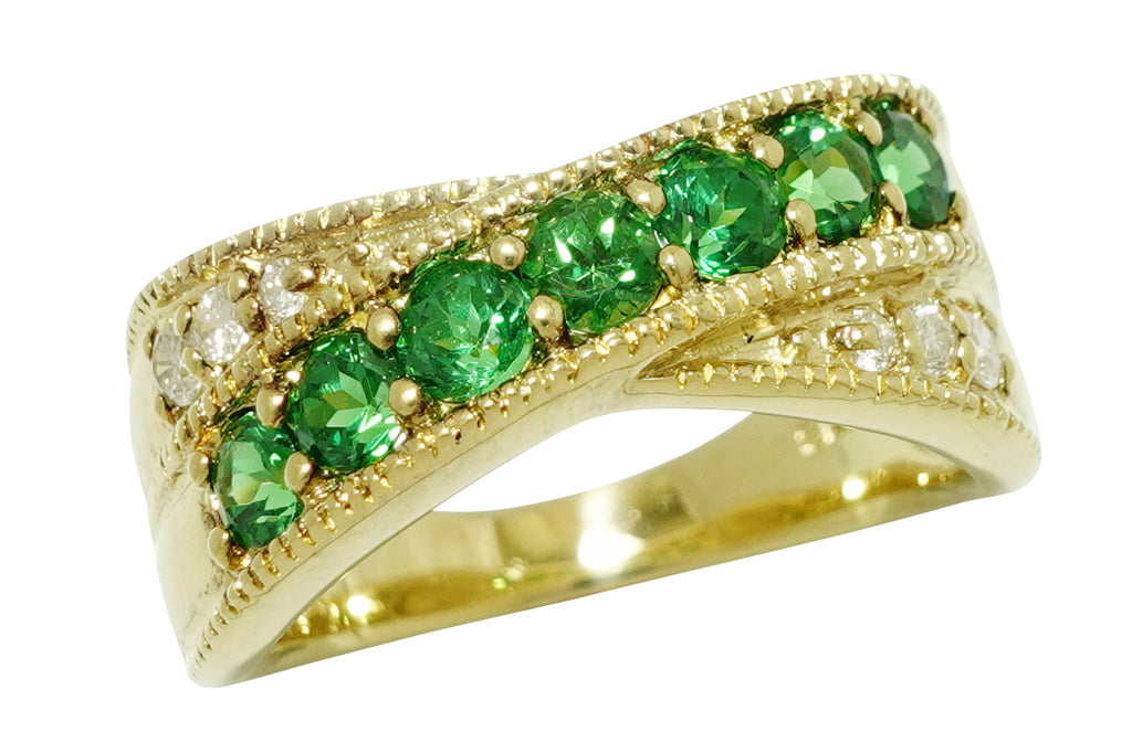 K18グリーンガーネットリング Green Garnet K18グリーンガーネット ダイヤモンドリング (NO