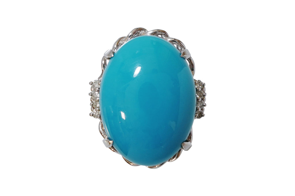 Turquoise Pt900トルコ石 ダイヤモンドリング (NO.49327) – JEX宝石