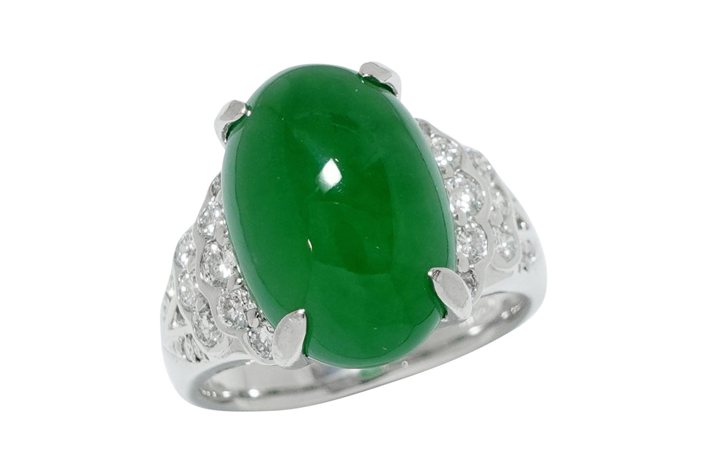 Jadeite Pt900翡翠 ダイヤモンドリング (NO.49334-B) – JEX宝石