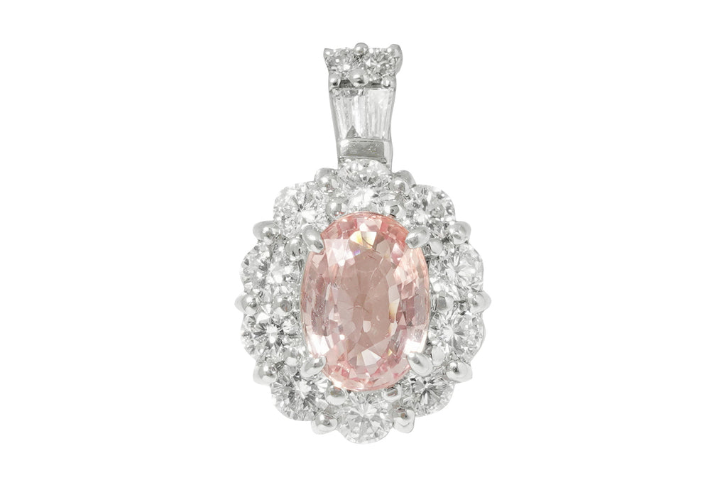 Pink Sapphire Pt900ピンクサファイヤ ダイヤモンドペントップ (NO