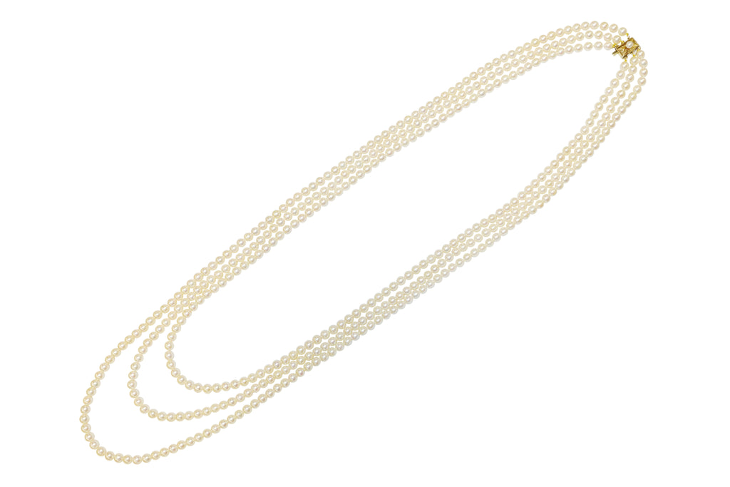 MIKIMOTO【ミキモト】K14アコヤパール3連ネックレス (NO.49517) – JEX 