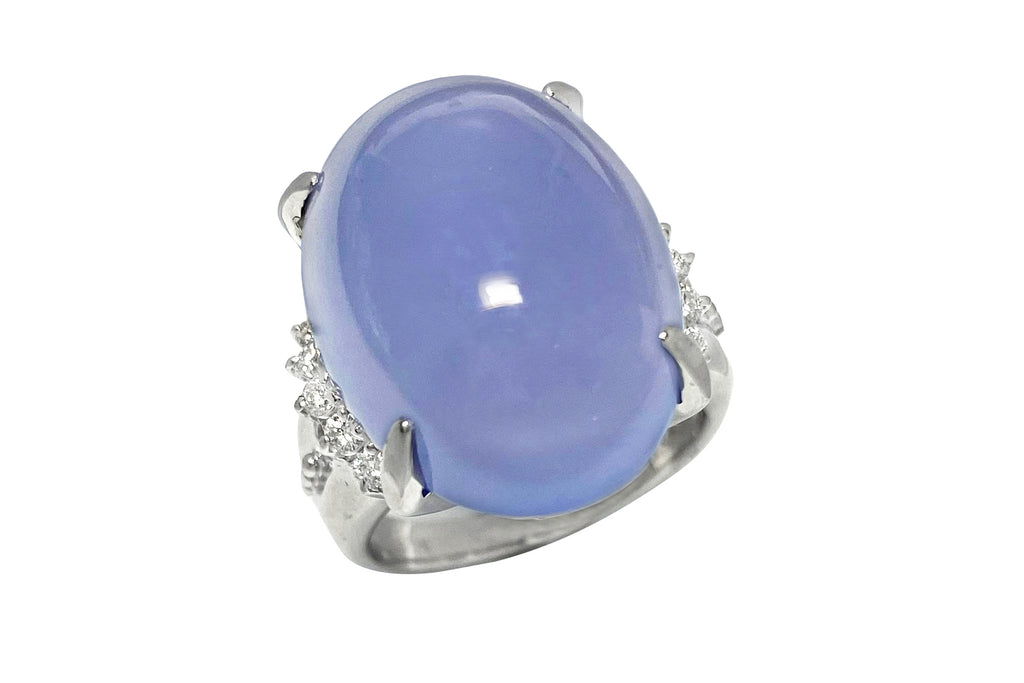 Chalcedony K18WGカルセドニー ダイヤモンドリング (NO.49763) – JEX
