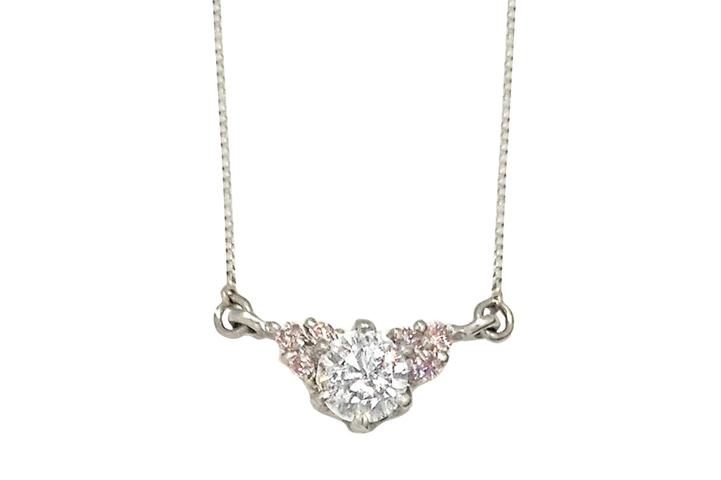 Pt900/850 ピンクダイヤモンド・ダイヤモンド ネックレス