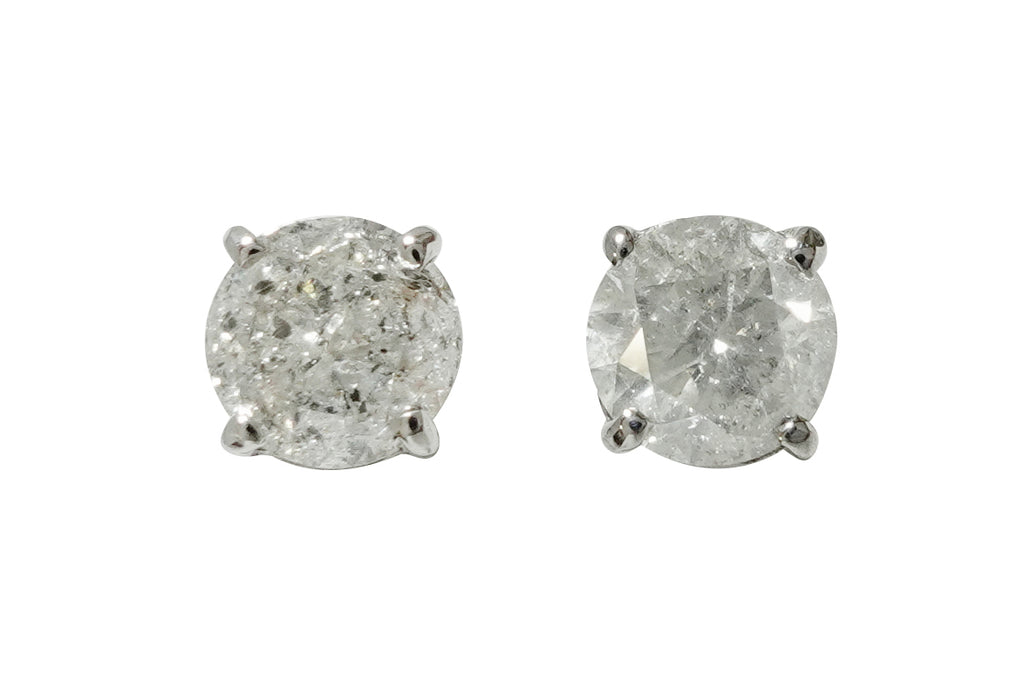 K18WG ダイヤ入りピアス K18WG ダイヤモンド ピアス 0.50CT