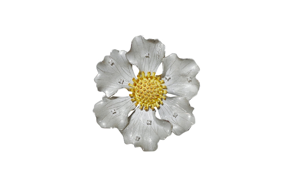 pt900/k18 ダイヤモンドブローチ 兼トップ