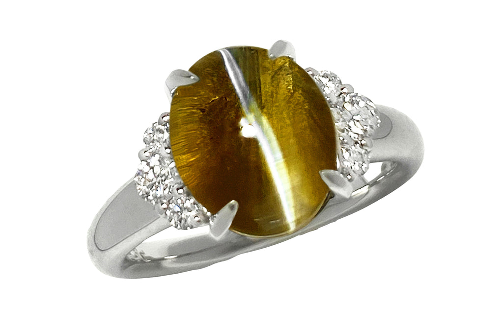 Chrysoberyl Cat's Eye Pt900クリソベリルキャッツアイ ダイヤモンド