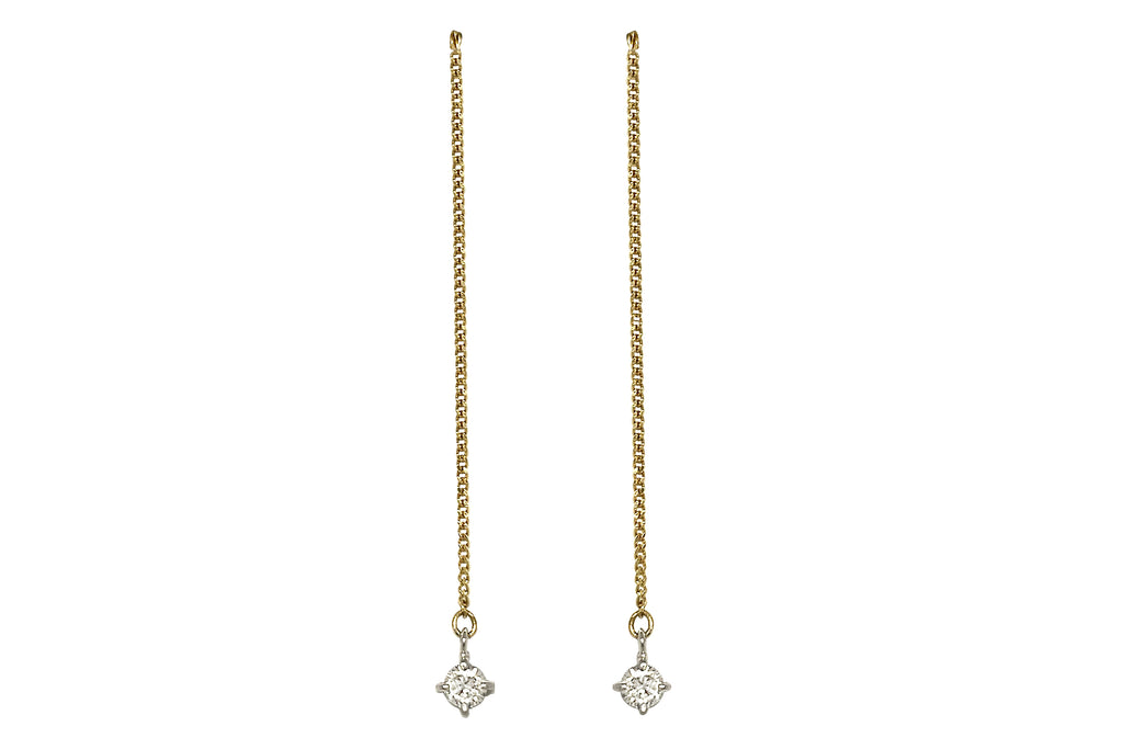 Diamond Pt900/K18ダイヤモンド チェーンピアス (NO.50577) – JEX宝石