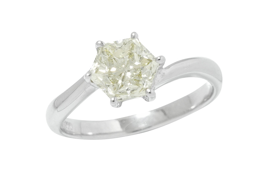 英アンティーク 銀 × レモンイエロー ジェイド リング 天然石 ブロカント Yellow Diamond Pt900イエローダイヤモンドリング (NO.50589) – JEX