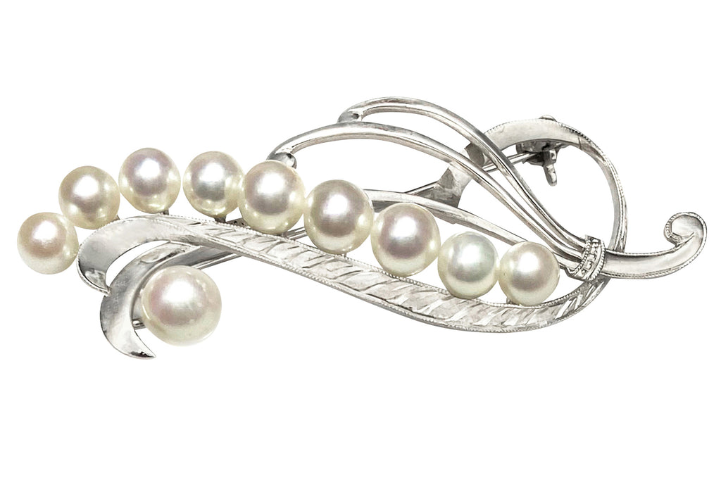 MIKIMOTO 【ミキモト】K14WGアコヤパールブローチ (NO.61708)