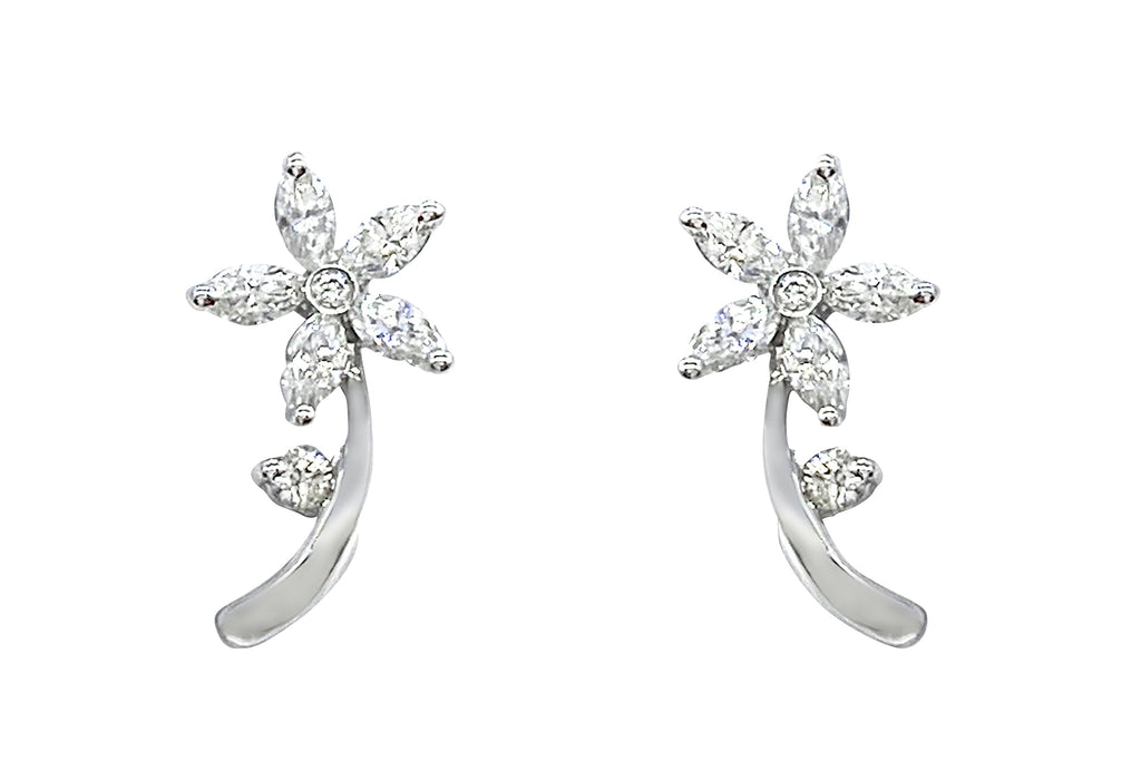 Diamond K18WGダイヤモンドピアス (NO.62084) – JEX宝石