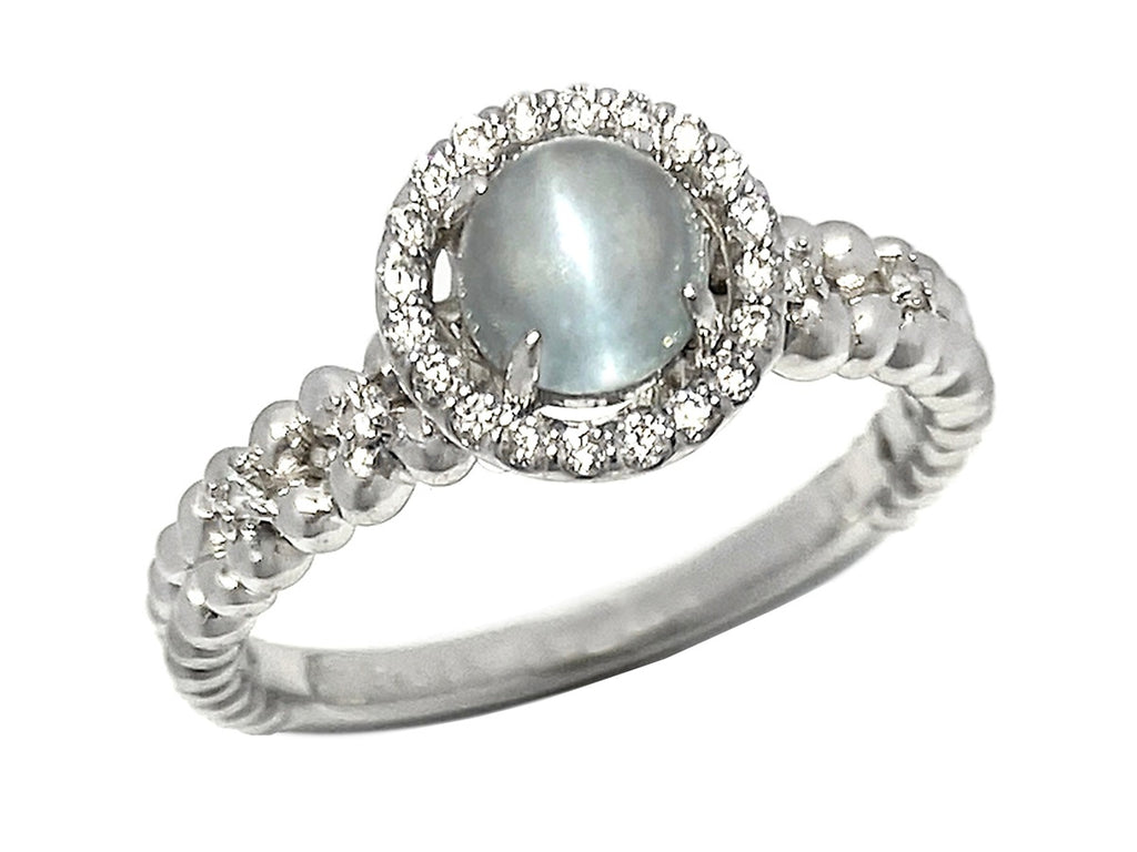 Aquamarine Cat's Eye Pt900アクアマリンキャッツアイ ダイヤモンド