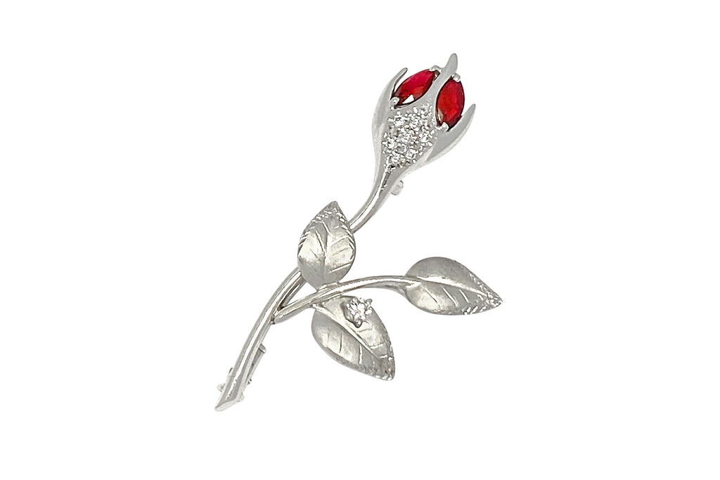 前田 久代】K18WGルビー ダイヤモンドブローチ兼ペントップ (NO.62362