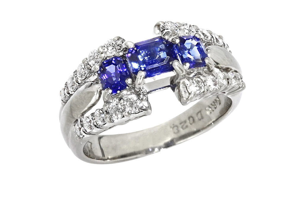 Sapphire Pt900サファイヤ ダイヤモンドリング(No.126855) – JEX宝石