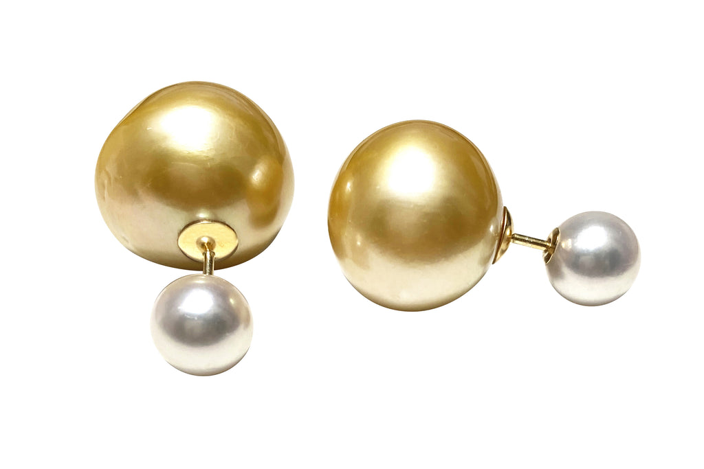 South Sea Pearl K18白蝶パール（ゴールド系）アコヤパールピアス (NO