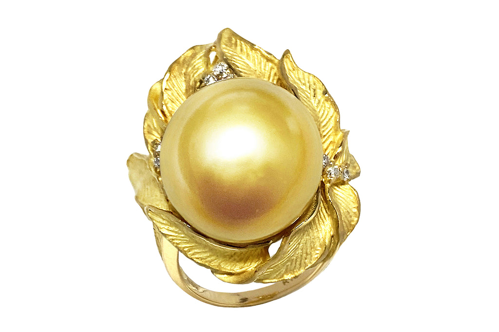 South Sea Pearl K18白蝶パール（ゴールド系） ダイヤモンドリング (NO