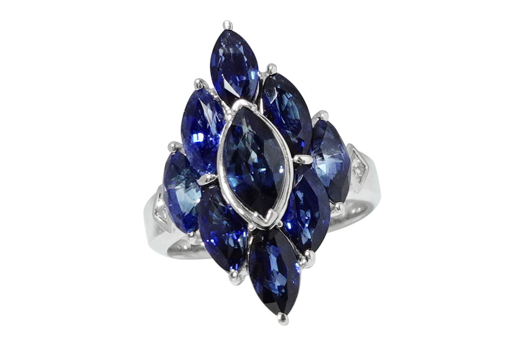 ディスプレイが Pt900サファイヤとダイヤの指輪 | elgalleditor.com
