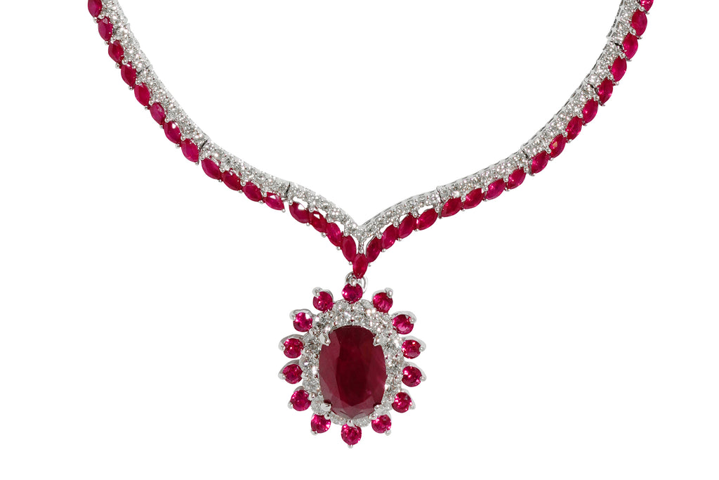 Ruby Pt900ルビー ダイヤモンドネックレス (NO.304017) – JEX宝石
