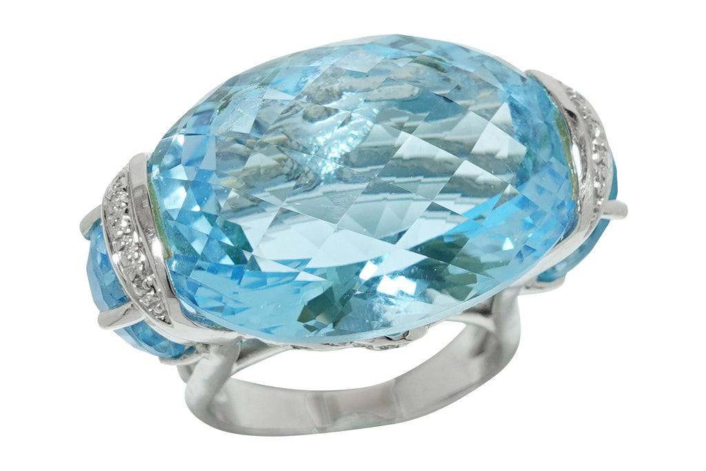 Blue Topaz K18WGブルートパーズ ダイヤモンドリング (NO.304784) – JEX宝石ギャラリーオンラインショップ