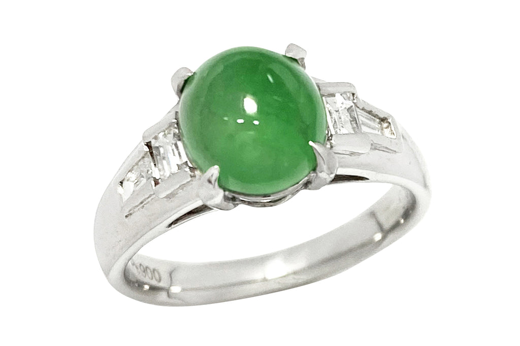 翡翠PT900 ダイアモンドリング