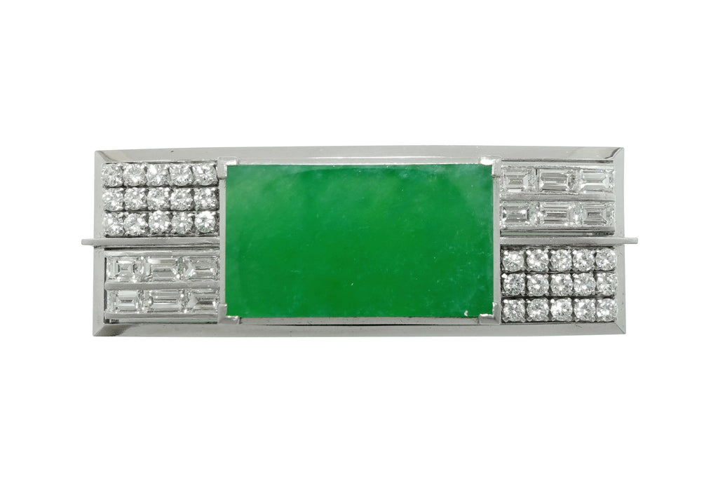 Jadeite Pt900翡翠 ダイヤモンド帯留 (NO.305075) – JEX宝石ギャラリー