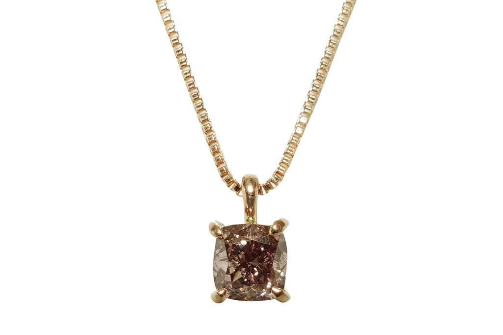 Pink Diamond K18PGピンクダイヤモンドペンダント FANCY DEEP BROWNISH 