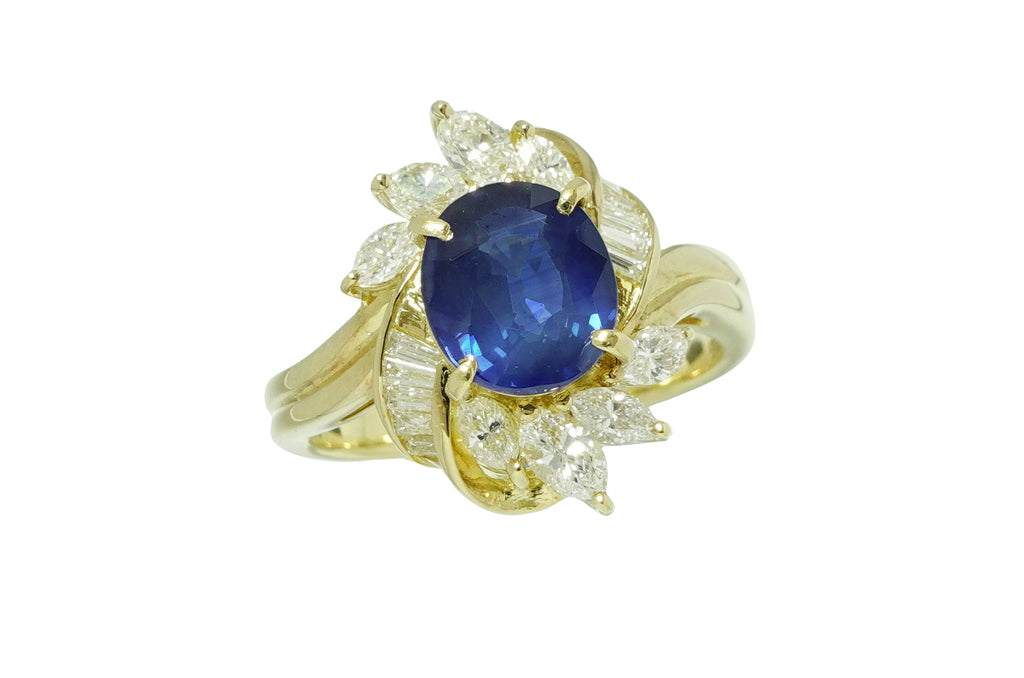 K18 サファイア0.68ct リング Sapphire K18サファイヤ ダイヤモンドリング (NO.305355) – JEX宝石