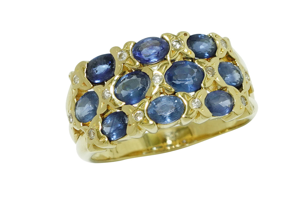 サファイヤ　ダイヤモンド　リング　指輪　K18 Sapphire K18サファイヤ ダイヤモンドリング (NO.305368) – JEX宝石