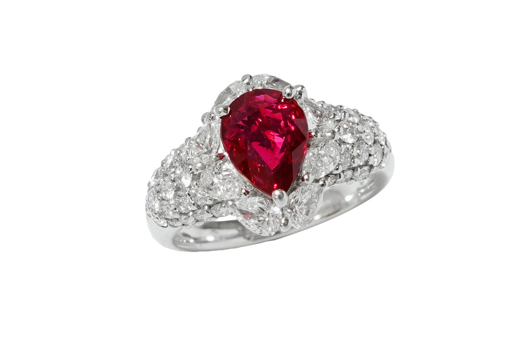 No Heat Ruby Pt900非加熱ルビー ダイヤモンドリング (NO.305538