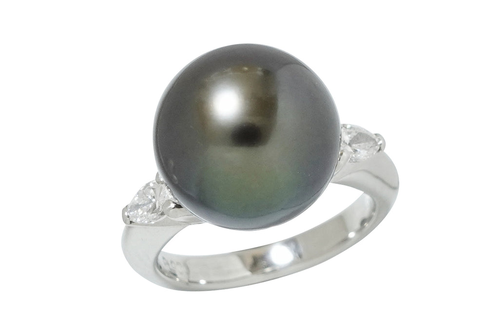 Black Pearl Pt900黒蝶パール ダイヤモンドリング (NO.305983) – JEX 
