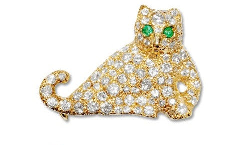 K18ダイヤモンドエメラルドブローチ(No.5857) – JEX宝石ギャラリー