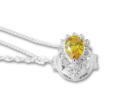 Yellow Diamond(Fancy Vivd Yellow)Pt Ring