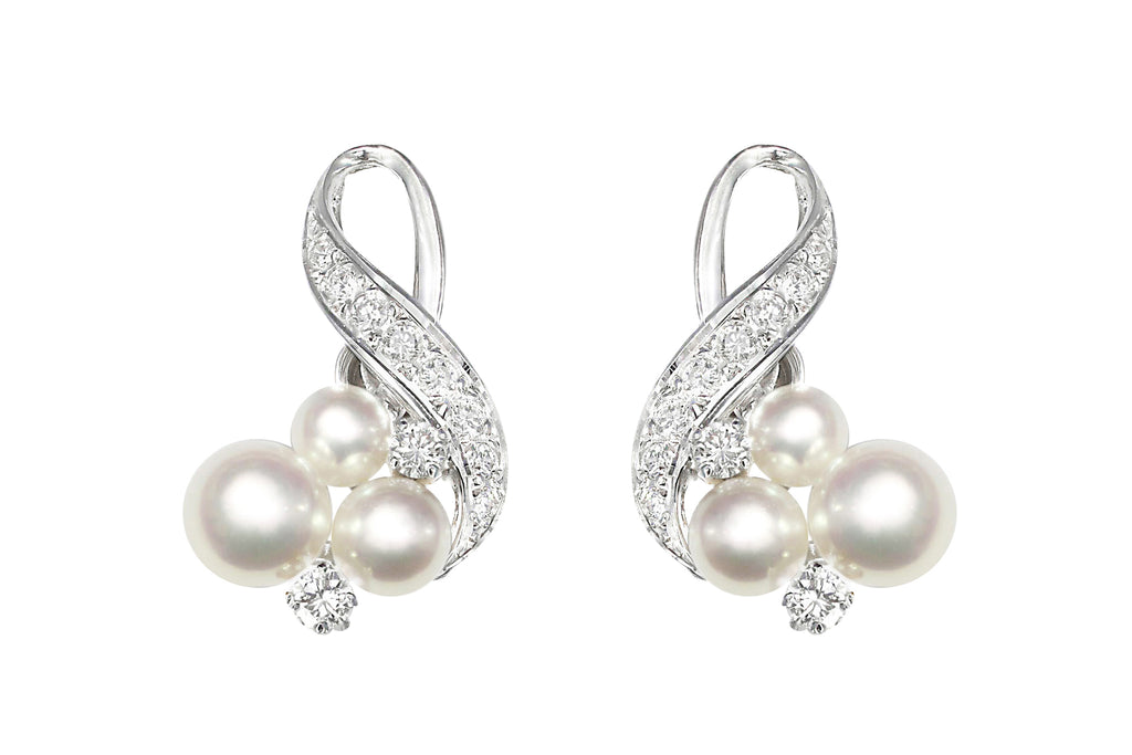 MIKIMOTO 【ミキモト】K14WGアコヤパール ダイヤモンド