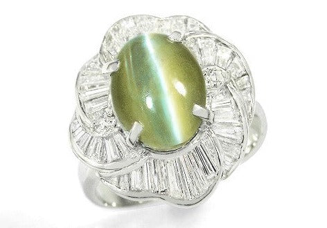 Chrysoberyl Cat's Eye Pt900クリソベリルキャッツアイ ダイヤモンド