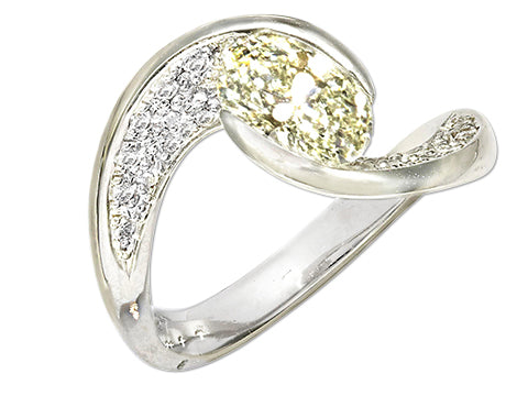 Pt900 yellow/colorless diamond ring (No.125511) – JEX宝石