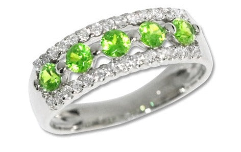 Demantoid Garnet K18WGデマントイド ダイヤリング (No.126623) – JEX