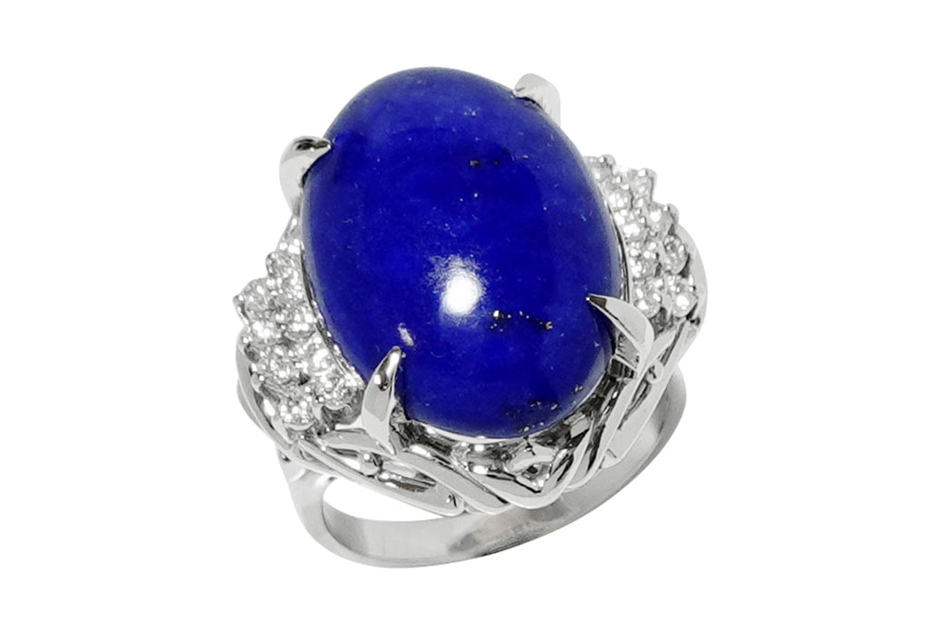 Lapis Lazuli Pt900ラピスラズリ ダイヤモンドリング (NO.303907