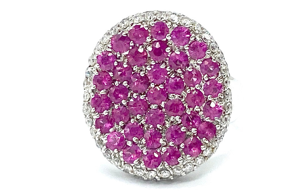 Purple Sapphire K18WGパープルサファイヤ ダイヤモンドリング (NO.48907)