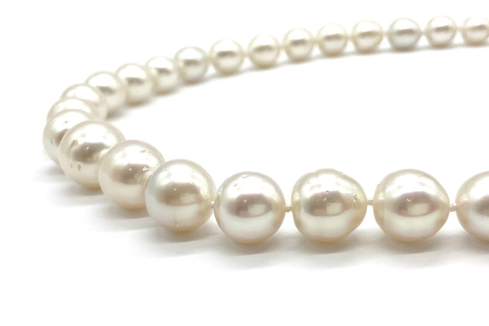 South Sea Pearl SV白蝶パールネックレス＆K14WGピアス (NO.305146)