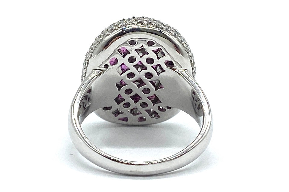 Purple Sapphire K18WGパープルサファイヤ ダイヤモンドリング (NO.48907)