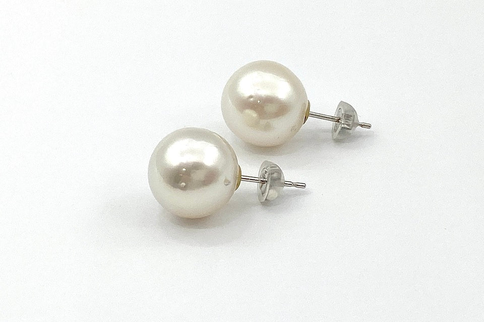 South Sea Pearl SV白蝶パールネックレス＆K14WGピアス (NO.305146)