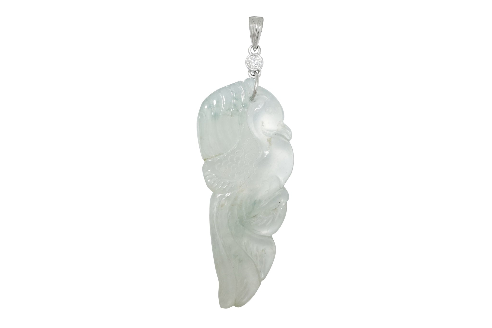 Pt900 翡翠 ダイヤモンド オニキス ペンダントトップ Jadeite Pt翡翠 ダイヤモンドペントップ (NO.42905) – JEX宝石