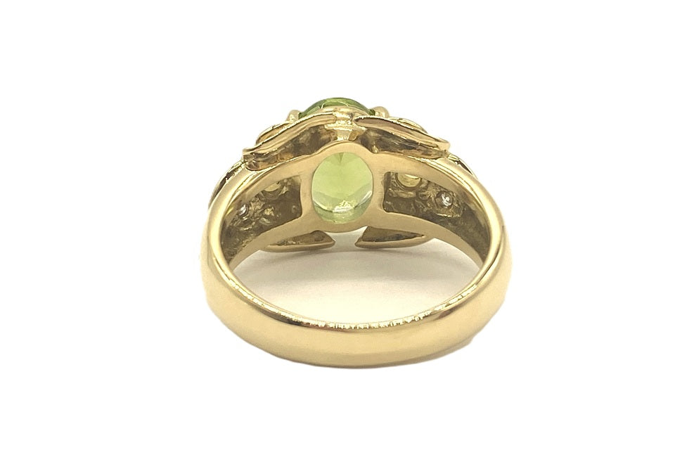 Peridot K18ペリドット オパール ダイヤモンドリング (NO.49130)