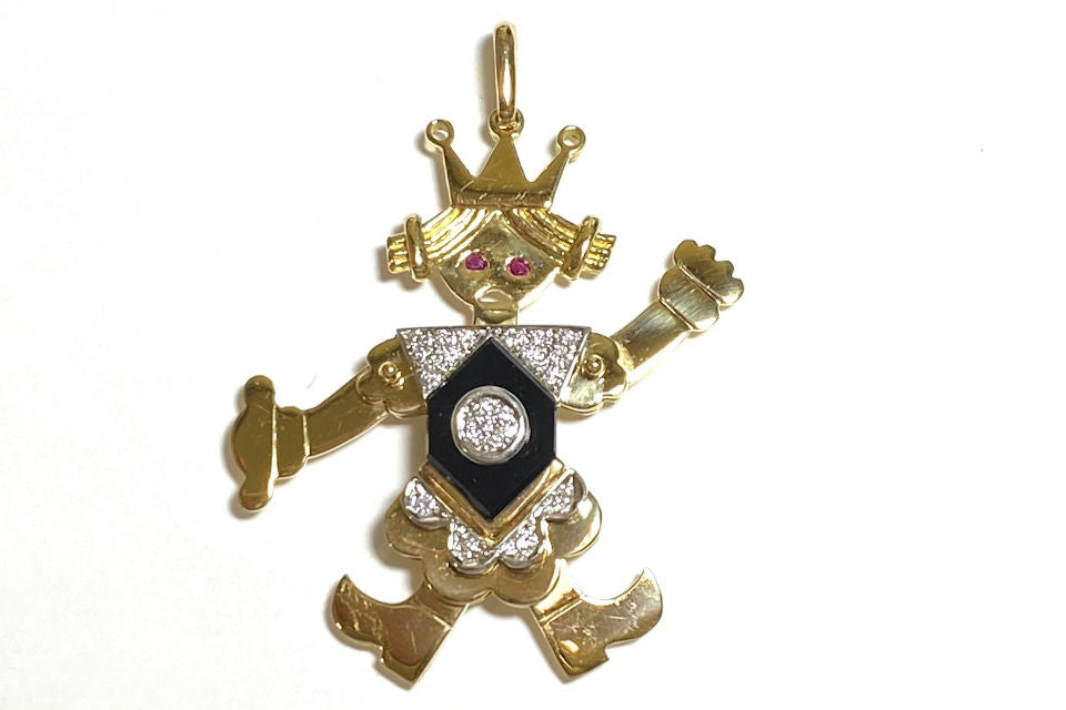Diamond K18/WGダイヤモンド ルビー オニキスペントップ (NO.47701)