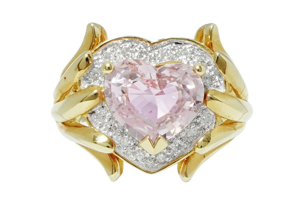 Pink Sapphire K18/WGピンクサファイヤ ダイヤモンドリング (NO.47979)