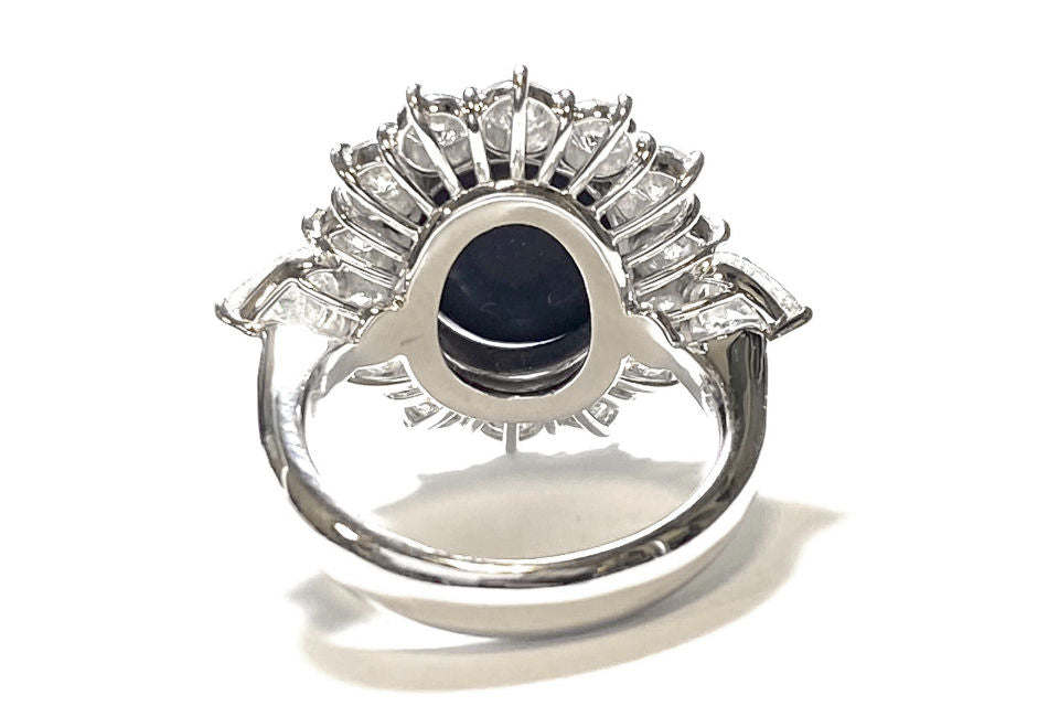 美品 Pt900 ブラックオパール1.76ct ダイヤ計0.35 リング 指輪中古品です