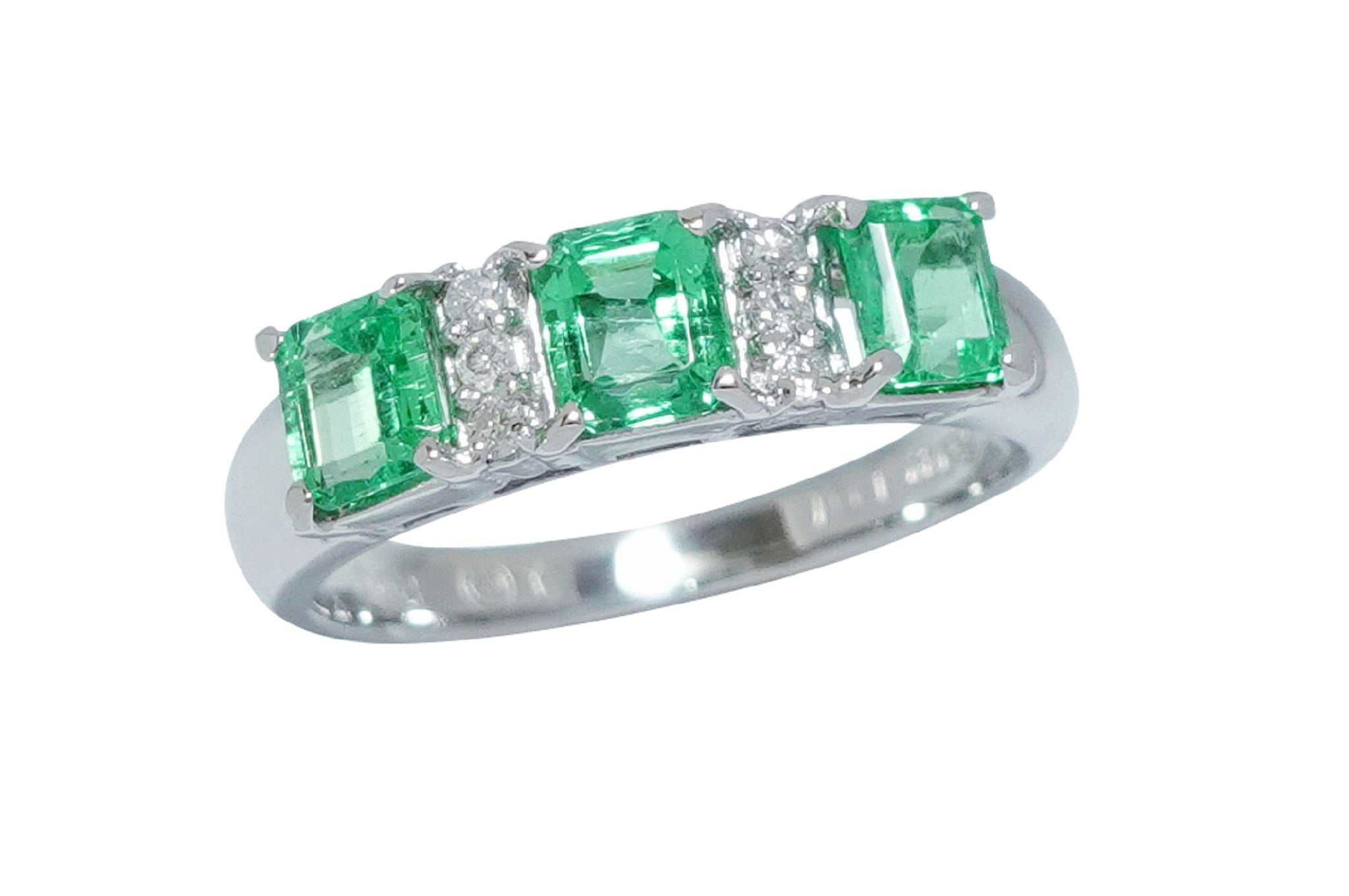 Emerald Pt900エメラルド ダイヤモンドリング(No.48053)
